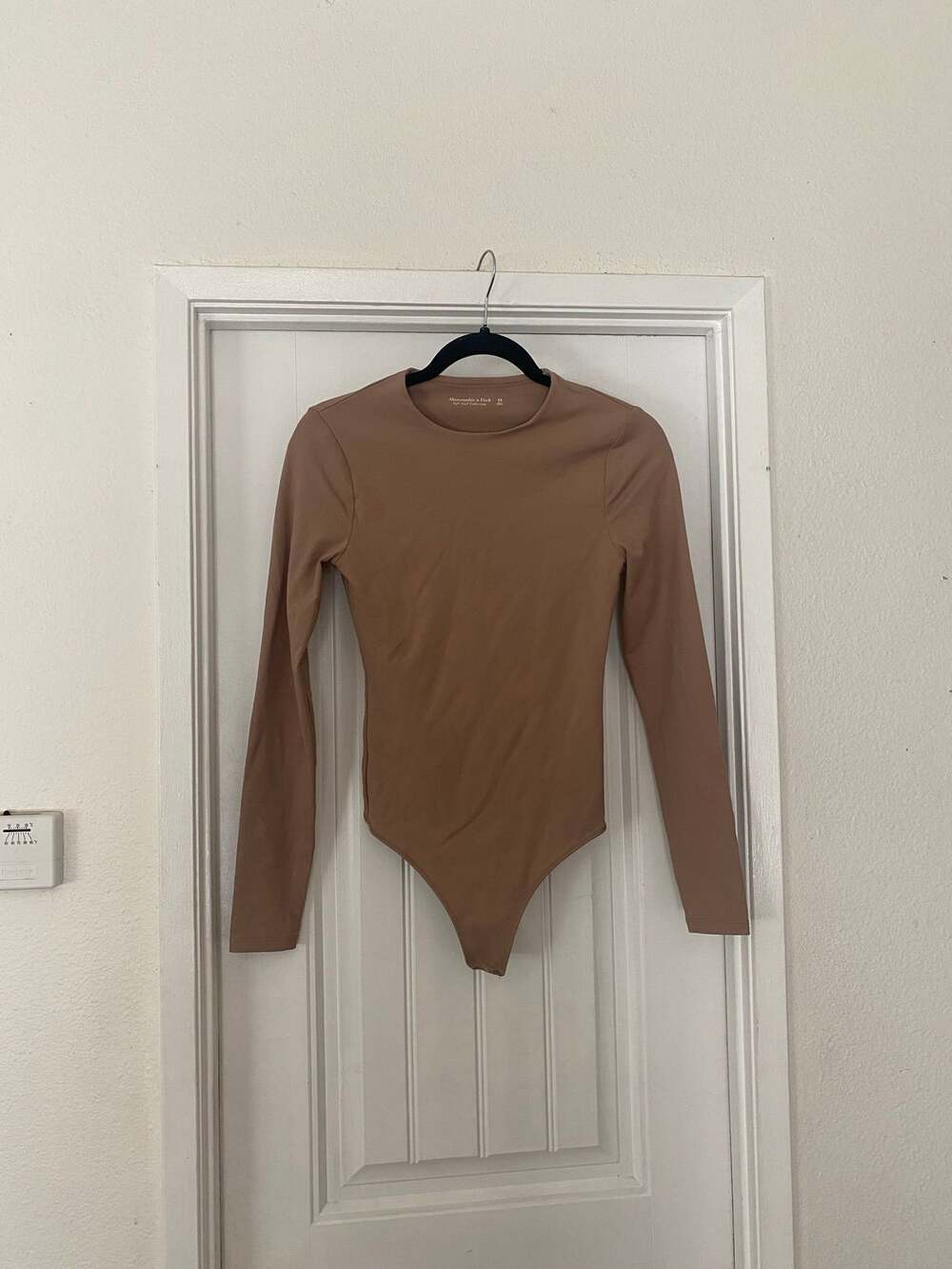 Abercrombie & Fitch Soft A&F Collection Long Sleeve Crew Bodysuit Tan Size XS